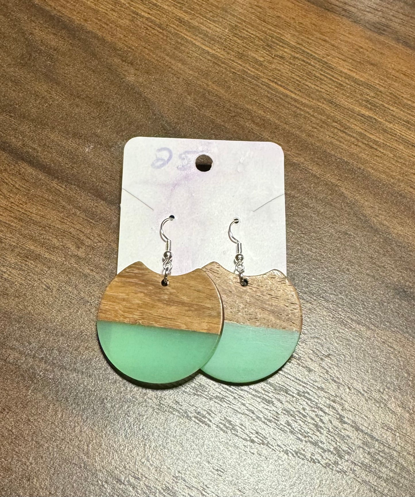 Round wooden earrings