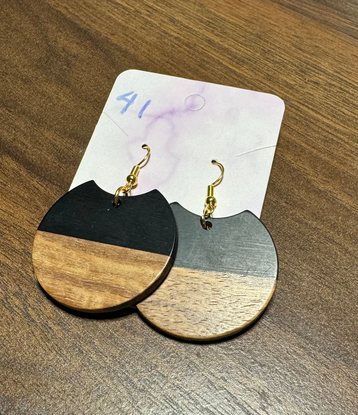 Round wooden earrings