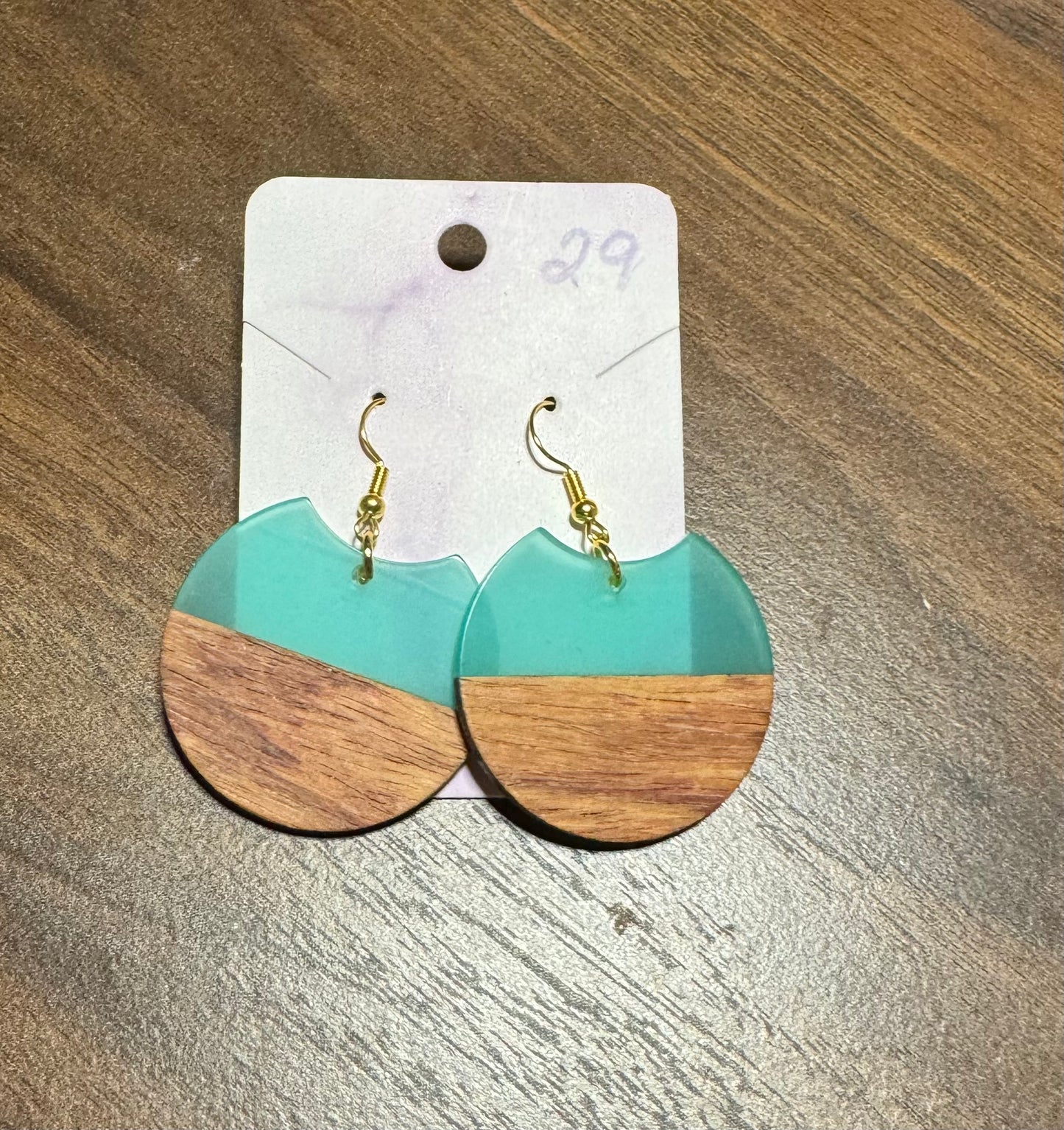 Round wooden earrings