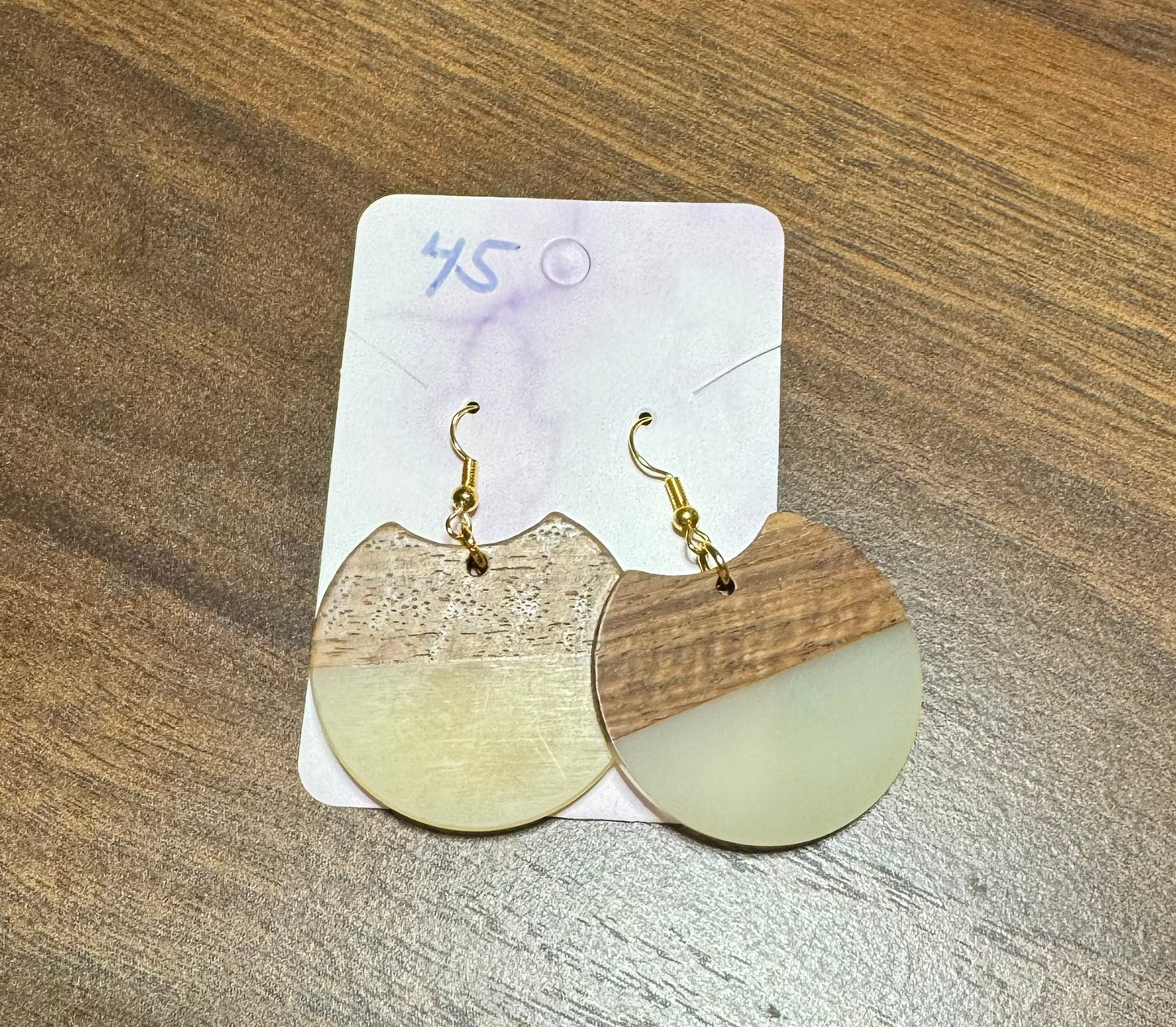 Round wooden earrings