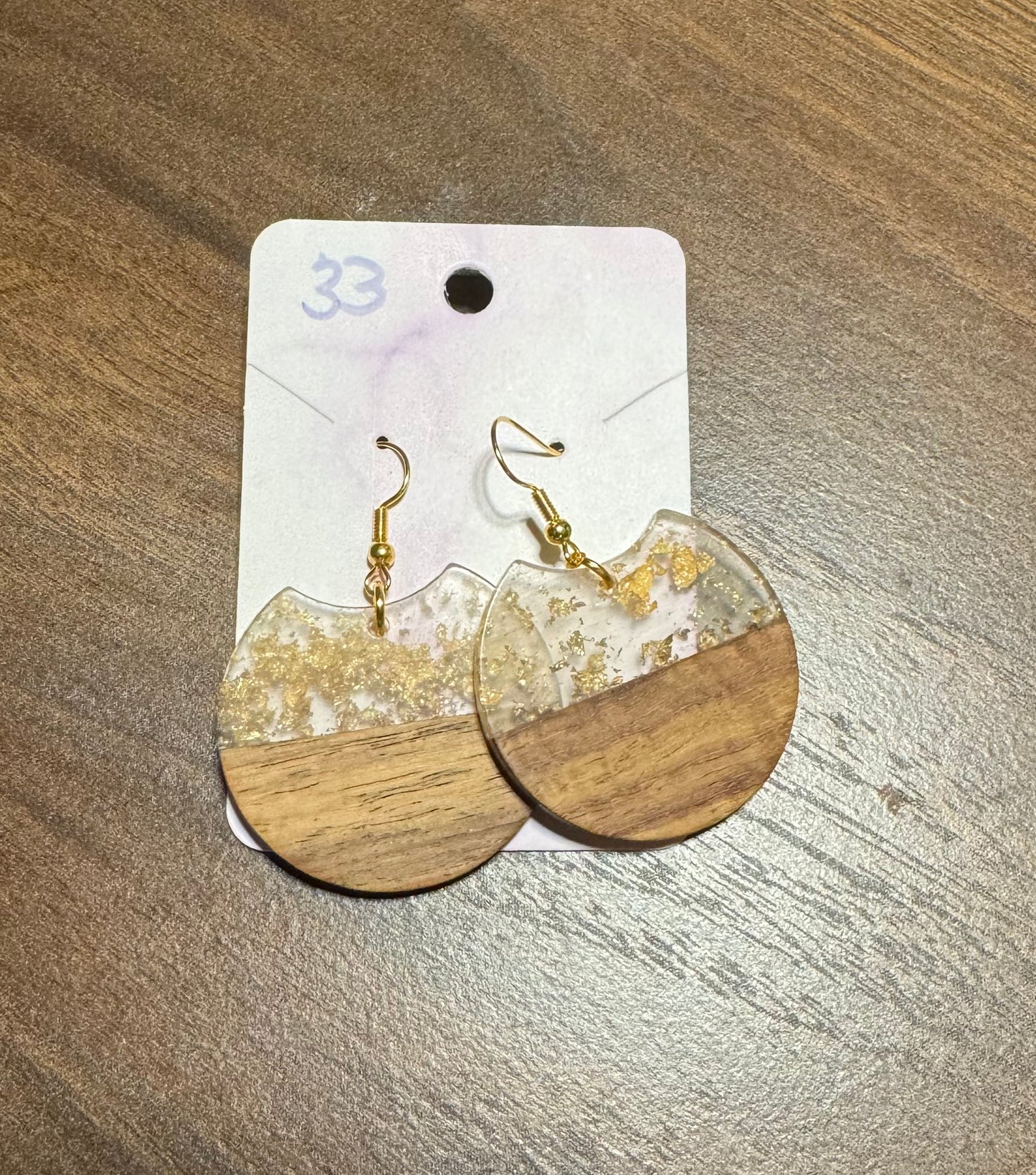 Round wooden earrings