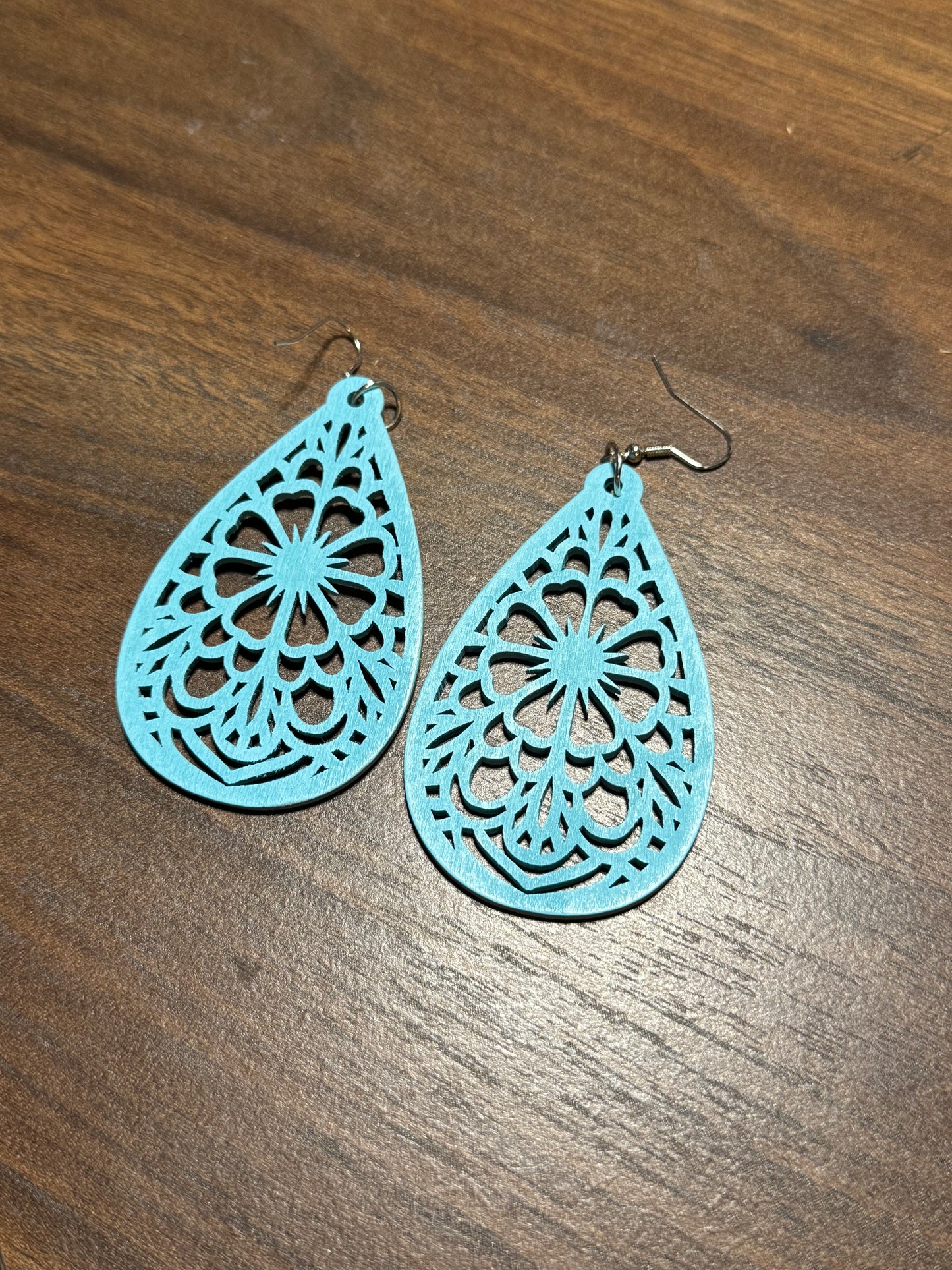 Light blue teardrop earrings