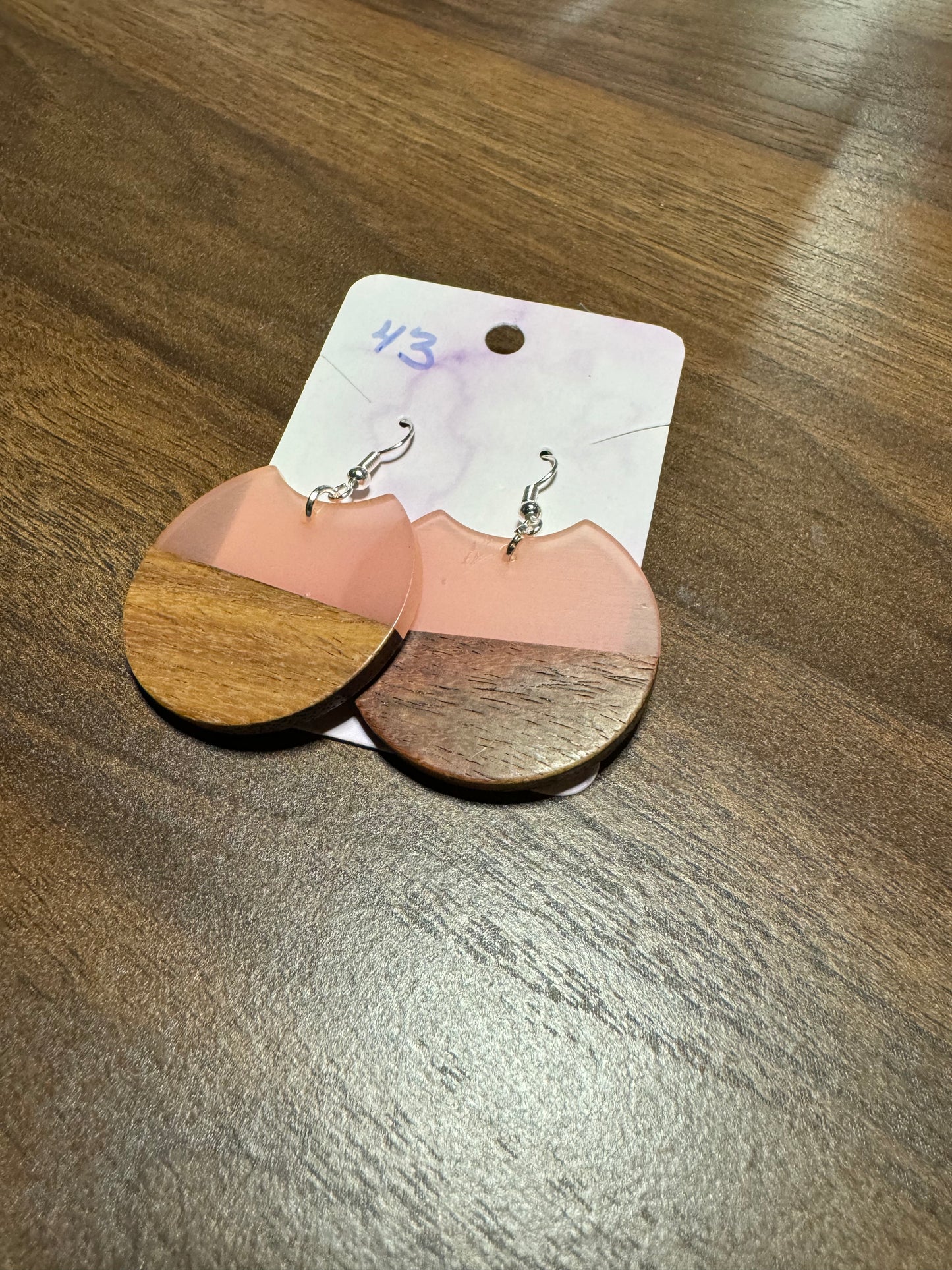 Round wooden earrings