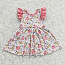 Apple ruler sunshine print back to school dress