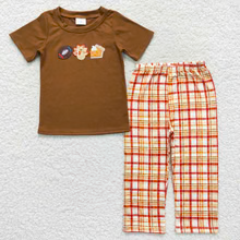 Boys Thanksgiving Pies Pants Clothing Sets