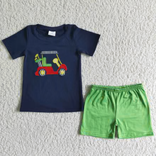 boys summer golf cart shorts shorts sets(embroidered