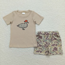 Boys Khaki Camo Duck Shirt Top Shorts Clothes Sets