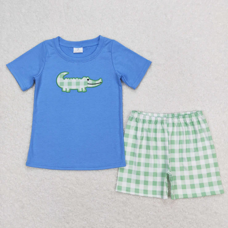 Embroidery alligator toddler boy