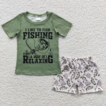 Boys Fishing Summer Shorts Sets