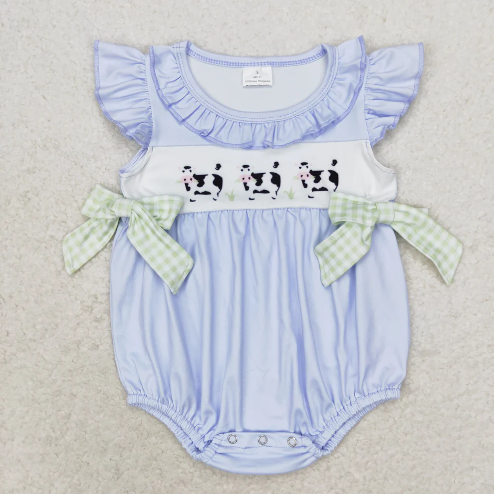 Embroided Cow romper