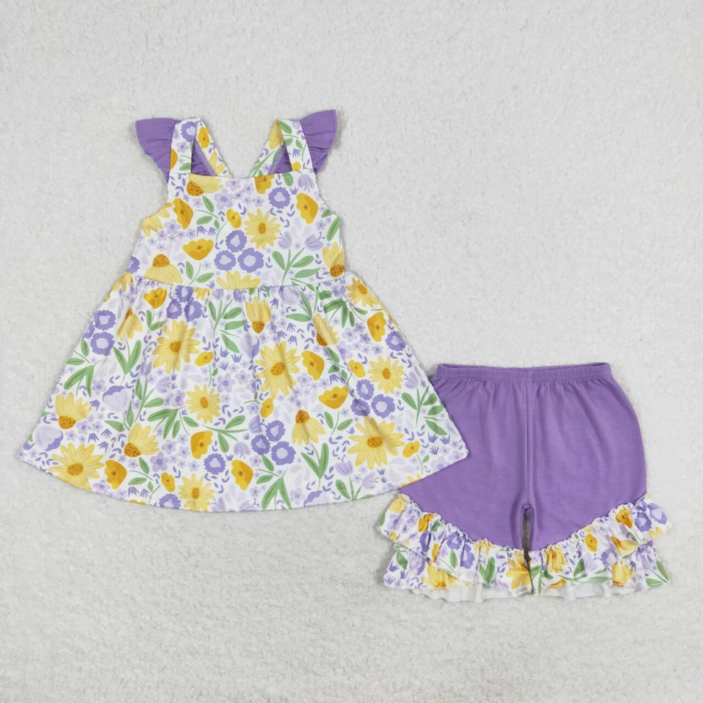 lavender floral boutique clothing set