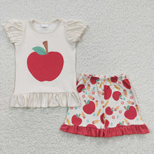 Apple top matching shorts back to school outfit