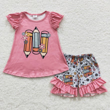 Pencils print back to school clothing set