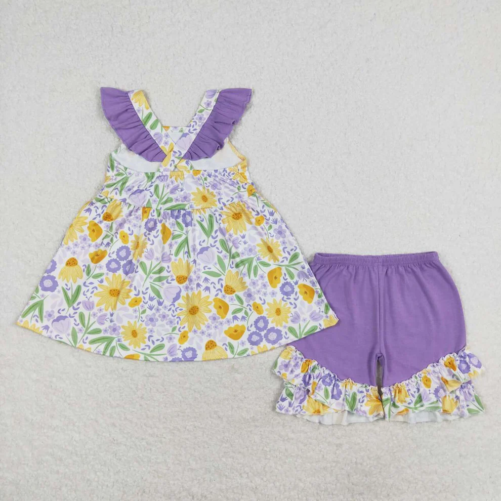 lavender floral boutique clothing set