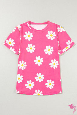 Daisy Printed Crewneck T Shirt