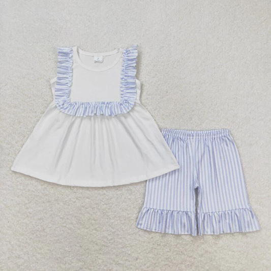 Blue Strip short set